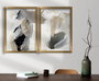 Wallity Cuadros Decorativos enmarcados en MDF Negro, Gris y Beige (2 piezas)